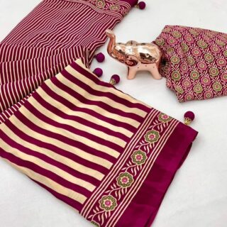 Ajrakh Silk Saree small lining