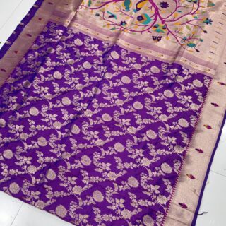 flower silk saree