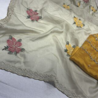 fulwari Bloom saree (WHITE )