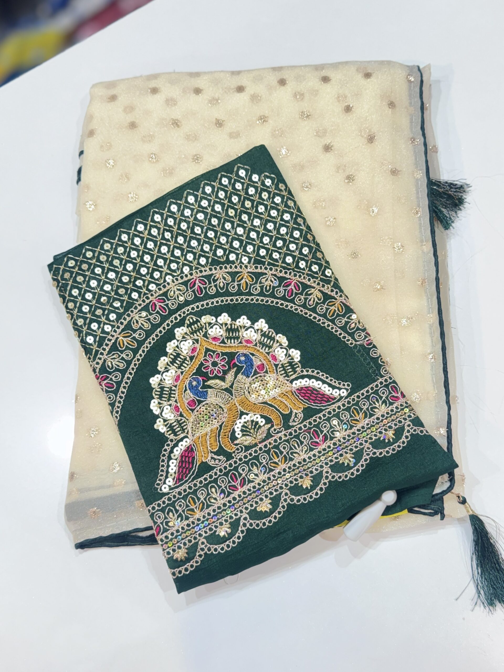 Crunchy silk saree #jh94 - Image 2
